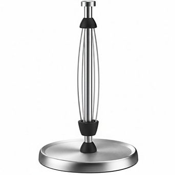 Stainless Steel Countertop Paper Towel Holder  One Hand Tear, Weighted Base, Ratchet Mechanism
