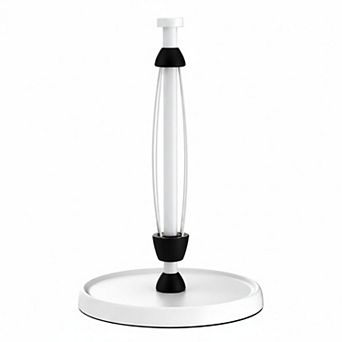 Stainless Steel Countertop Paper Towel Holder  One Hand Tear, Weighted Base, Ratchet Mechanism