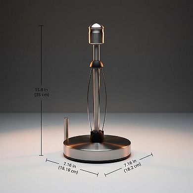 Perfect Tear Paper Towel Holder Standing Aluminum Universal Roll Size Easy Tear