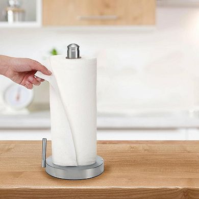 Perfect Tear Paper Towel Holder Standing Aluminum Universal Roll Size Easy Tear