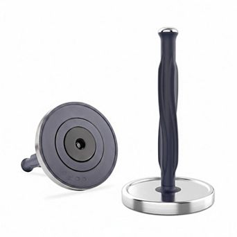 One handed Countertop Paper Towel Holder Stainless Steel Weighted Base Smooth Rotation Jumbo Roll