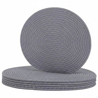 Oval Woven Placemats Set of 6 Boho Cotton Rope Thick Heat Resistant Table Mats Farmhouse Decor