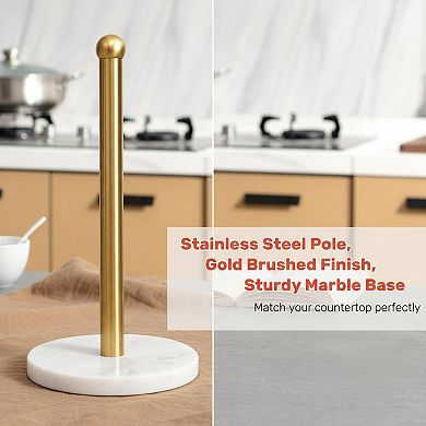 Heavy Weighted Paper Towel Holder One-Handed, Sturdy Base, Easy Assemble Fits Standard Mega