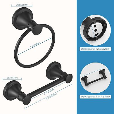 Stainless Steel Toilet Paper Holder Hand Towel Ring 2 Set Wall Mount Bathroom Hardware Accessories
