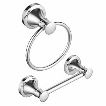 Stainless Steel Toilet Paper Holder Hand Towel Ring 2 Set Wall Mount Bathroom Hardware Accessories