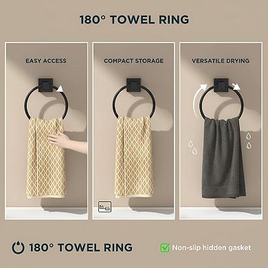 Stainless Steel Toilet Paper Holder Towel Ring Set Double Pivoting Modern Bathroom Hardware