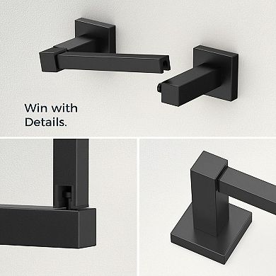 Stainless Steel Toilet Paper Holder Towel Ring Set Double Pivoting Modern Bathroom Hardware