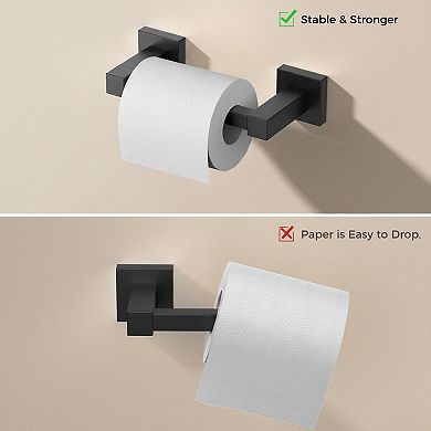 Stainless Steel Toilet Paper Holder Towel Ring Set Double Pivoting Modern Bathroom Hardware