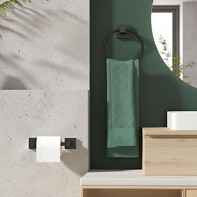 Stainless Steel Toilet Paper Holder Towel Ring Set Double Pivoting Modern Bathroom Hardware