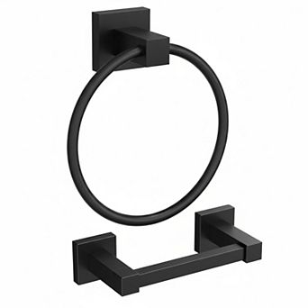Stainless Steel Toilet Paper Holder Towel Ring Set Double Pivoting Modern Bathroom Hardware