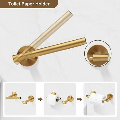 Stainless Steel Toilet Paper Holder Towel Ring Set