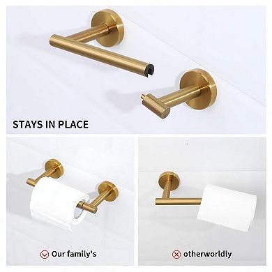 Stainless Steel Toilet Paper Holder Towel Ring Set