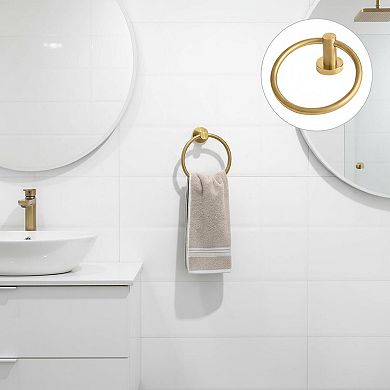 Stainless Steel Toilet Paper Holder Towel Ring Set
