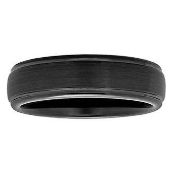 Steel Nation Men's Ion-Plated Tungsten Domed Band Ring