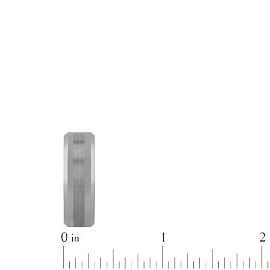 Steel Nation Men's Tungsten Brushed Center Beveled Band Ring