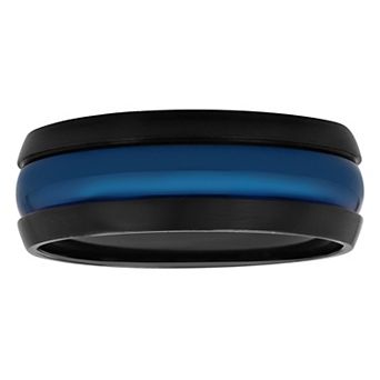 Steel Nation Men's Ion-Plated Stainless Steel Domed Band Ring