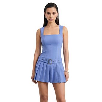 Jess by Meiko Women's Drop Waist Buckle Mini Dress