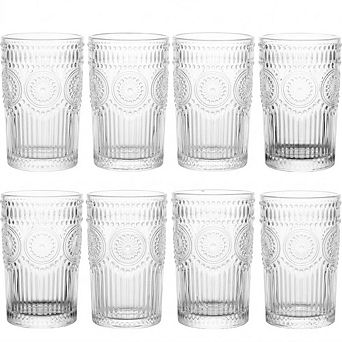 Highball Glass Set, Vintage Durable Glassware for Water & Mixed Drinks