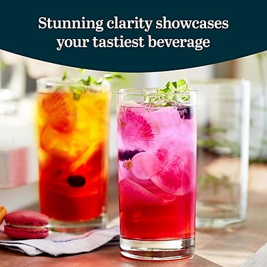 Heavy Base Drinking Glasses Set of 8, 15.5 oz, Dishwasher Safe