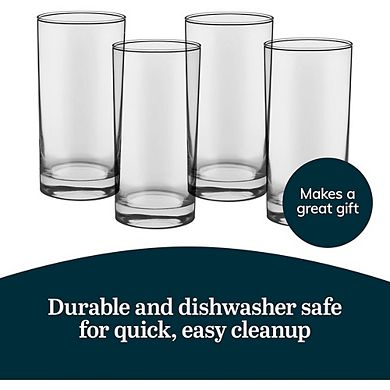 Heavy Base Drinking Glasses Set of 8, 15.5 oz, Dishwasher Safe