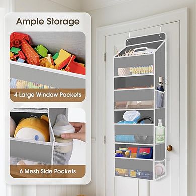 Over-the-Door Hanging Organizer, Clear Window, 40 lb Capacity