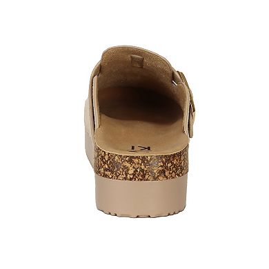 Yoki Claude Women's Platform Clogs with Buckle Detail