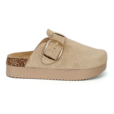 Yoki Claude Women's Platform Clogs with Buckle Detail