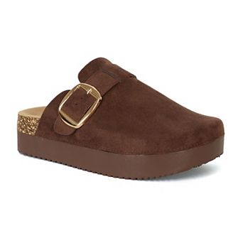 Yoki Claude Women's Platform Clogs with Buckle Detail