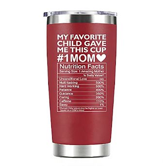 Funny Mom 20oz Tumbler Gift, “My Favorite Child” Stainless Steel Insulated Cup