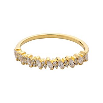 Belinda Jewelz Gold Plated 18k Vermeil Topaz Marquise Half Eternity Band Ring