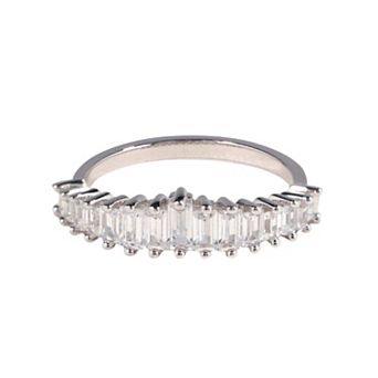 Belinda Jewelz Sterling Silver Half Eternity Baguette Art Deco Ring