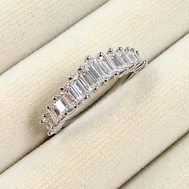 Belinda Jewelz Sterling Silver Half Eternity Baguette Art Deco Ring