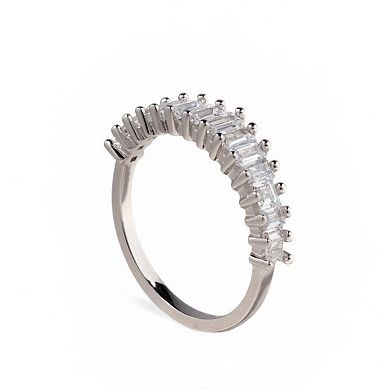 Belinda Jewelz Sterling Silver Half Eternity Baguette Art Deco Ring