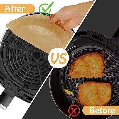 125-Piece Air Fryer Paper Liners, Disposable, Non-Stick, Heat-Resistant