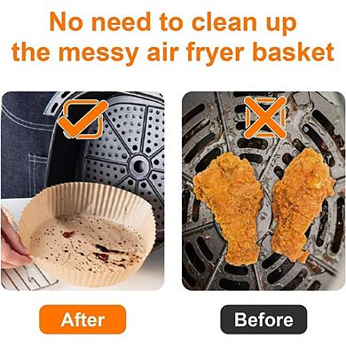 125-Piece Air Fryer Paper Liners, Disposable, Non-Stick, Heat-Resistant