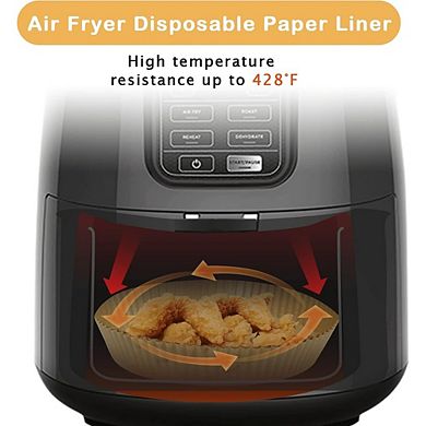 125-Piece Air Fryer Paper Liners, Disposable, Non-Stick, Heat-Resistant