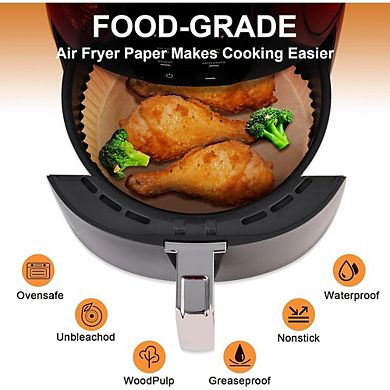 125-Piece Air Fryer Paper Liners, Disposable, Non-Stick, Heat-Resistant