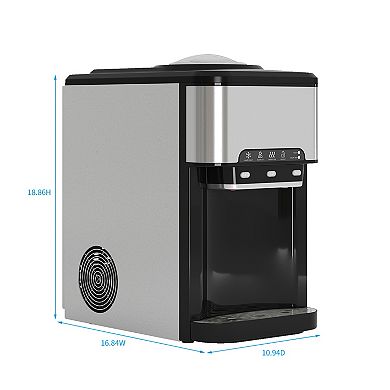 Mjkone 3-in-1 Top-Loading Water Cooler Dispenser, 44LBS/24H Ice Maker for 3-5 Gallon Water Bottles