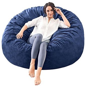 Inhand Memory Foam Bean Bag Chair for Adults, Soft Fluffy Couch with Fiber Cover for Living Room