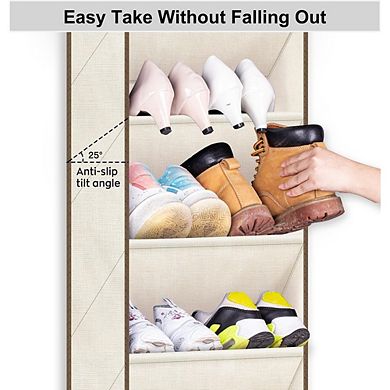 Over Door Hanging Shoe Organizer with Large Deep Pockets