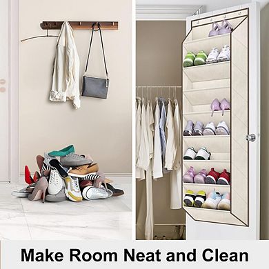 Over Door Hanging Shoe Organizer with Large Deep Pockets