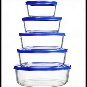 Glass Bowl Set with Lids, Food Storage, Microwave & Dishwasher Safe