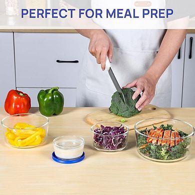 Glass Bowl Set with Lids, Food Storage, Microwave & Dishwasher Safe