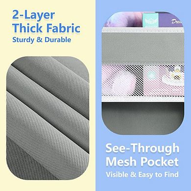 Over Door Hanging Organizer with 5 Front and 5 Mesh Side Pockets set of 2