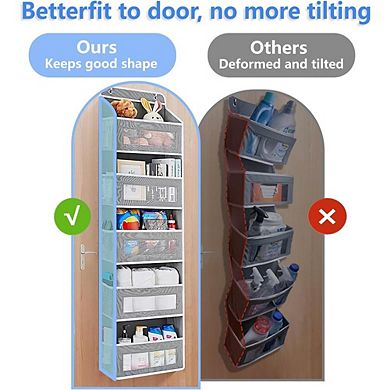 Over Door Hanging Organizer with 5 Front and 5 Mesh Side Pockets set of 2