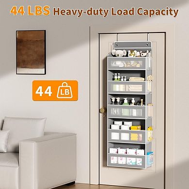 5-Tier Over-the-Door Organizer, 5 Large & 10 Side Pockets, 44 lb Capacity set of 2