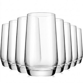 Highball Drinking Glasses Set of 8, Lead-Free Crystal, Cocktail Glasses