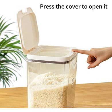 10 Lb Airtight Rice and Flour Storage Container with Measuring Cup Clear Food Bin