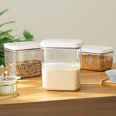 10 Lb Airtight Rice and Flour Storage Container with Measuring Cup Clear Food Bin