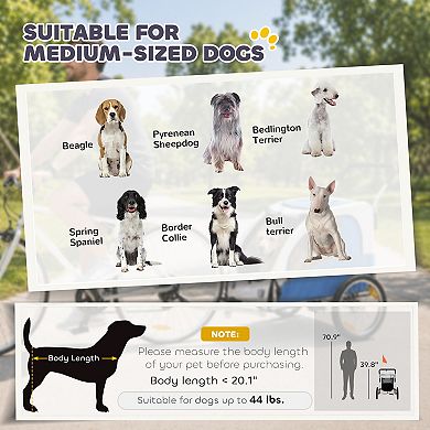 Aosom 2 in 1 Pet Stroller Dog Bike Trailer for Medium Dogs